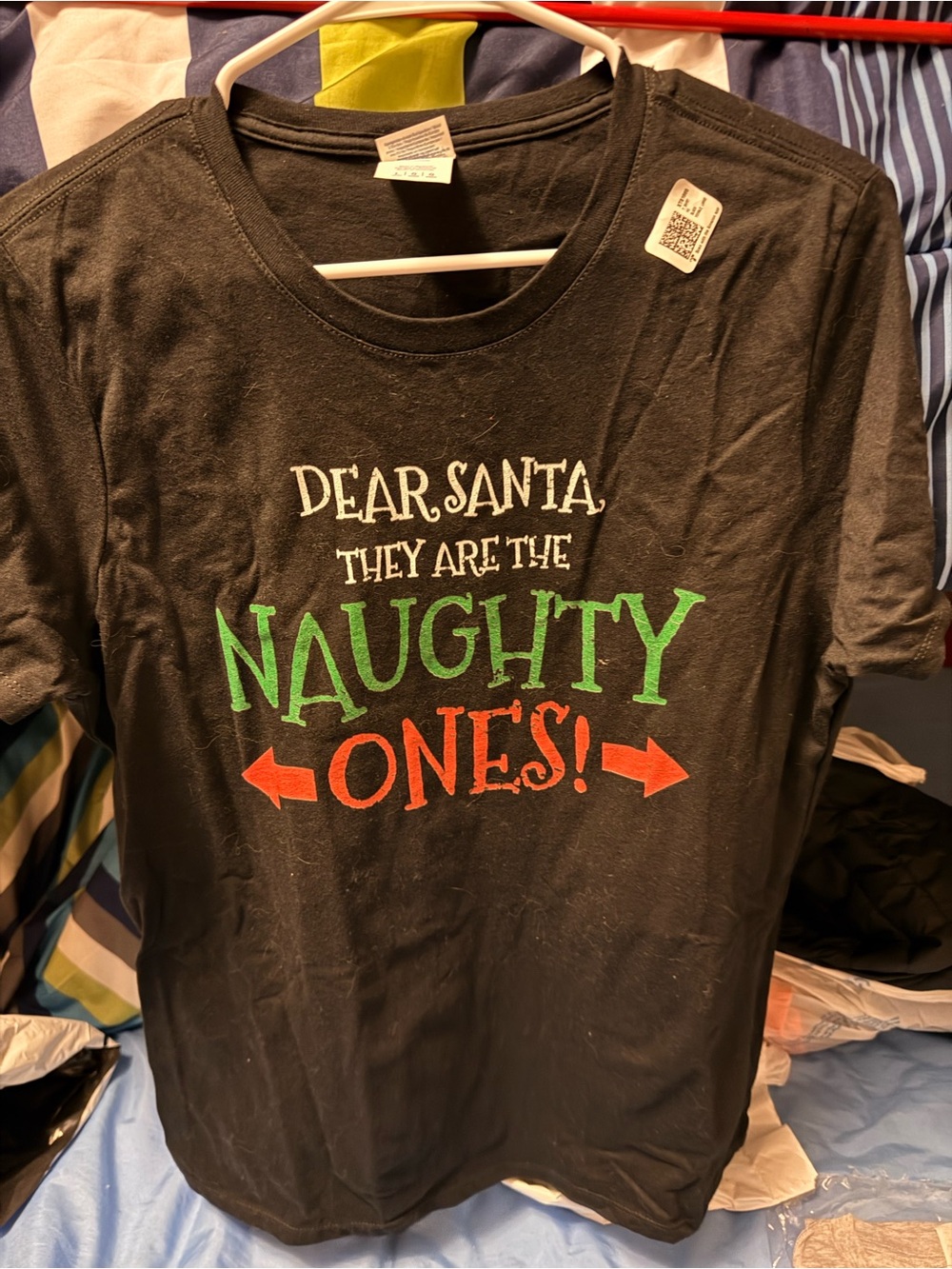 NWT- Women’s Black Holiday Graphic Tee - "Dear Santa They're the Naughty Ones!"